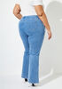 Two Tone Flared Jeans, Denim Blue image number 1