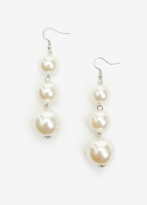 Faux Pearl Drop Earrings Statement Jewelry image number 0