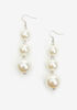 Faux Pearl Drop Earrings Statement Jewelry image number 0