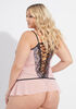 Lace And Mesh Corset Babydoll Set, Pink image number 1