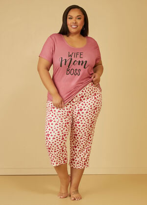 Cozy Couture Mom Pajamas Set, Pink image number 0