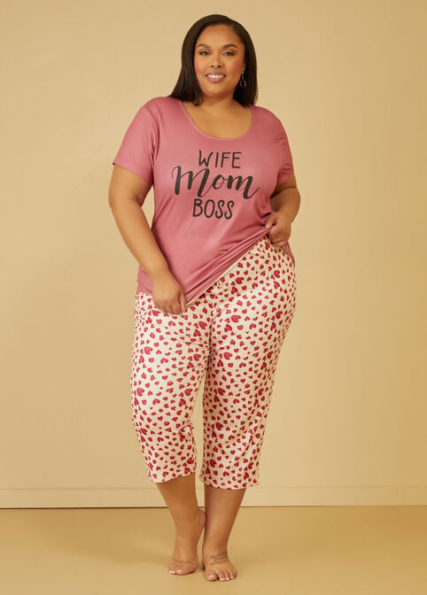 Cozy Couture Mom Pajamas Set, Pink image number 0