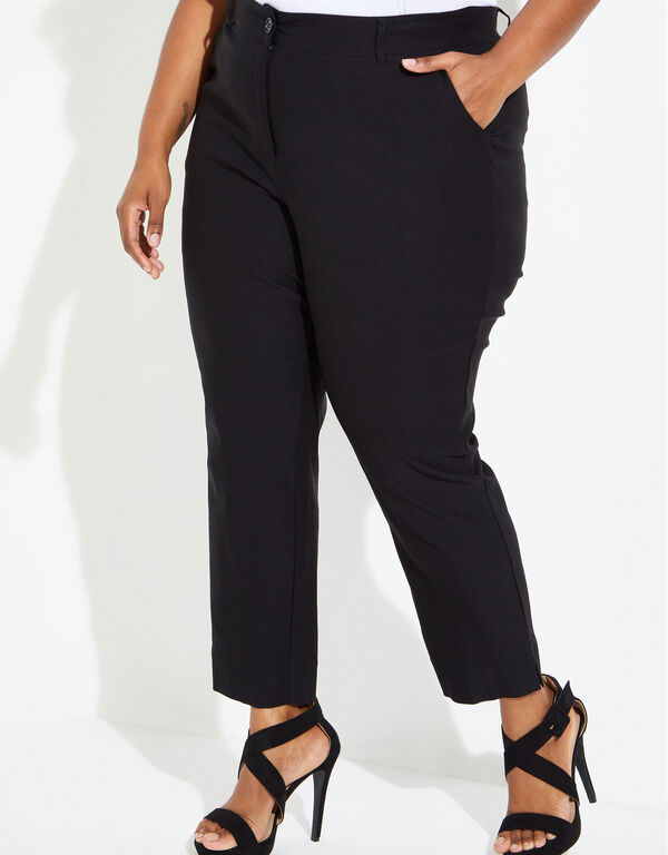 Stretch Woven Ankle Pants, Black image number 0