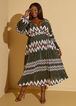 Printed Plisse Midaxi Dress, Multi image number 3