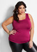 Plus Size Fitted Smoothing Stretch Knit Scoop Neck Tank Tops image number 0