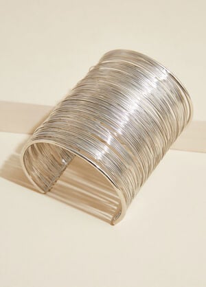Silver Tone Wired Cuff, Silver image number 0