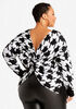 Houndstooth Knot Back Sweater, Black White image number 0