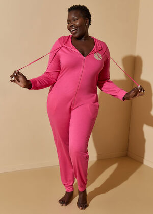 Logo French Terry Onesie, Beetroot Purple image number 0