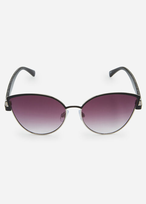 Silver Tinted Cat Eye Sunglasses, Silver image number 1