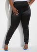 Trendy Plus Size Satin Knit Ruched Side Tunic Leggings Two Piece Sets image number 0