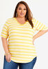 Striped Basic Stretch Jersey Tee, Solar Power image number 0