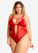 Plus Size Sexy Lingerie Cutout Crossover Cage Strappy Bodysuit image number 0