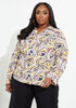 Tall Scarf Print Poplin Shirt, Nugget Gold image number 0