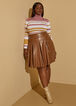 Pleated Faux Leather Skirt, Mocha image number 0