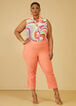 Twill High Rise Capris, LIVING CORAL image number 2