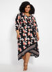 Tall Belted Geo Wrap Hi-Low Dress, Coral image number 2