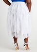 Tiered Tulle Ruffle Hi Rise Skirt, White image number 1