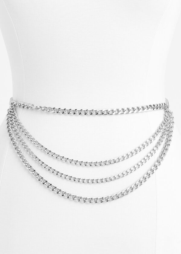 Silver Multi-Strand Chain Belt, Silver image number 1