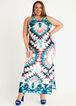 Short Printed Jersey Maxi Dress, Multi image number 0