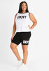 DKNY SPORT Logo Biker Shorts, Black White image number 3
