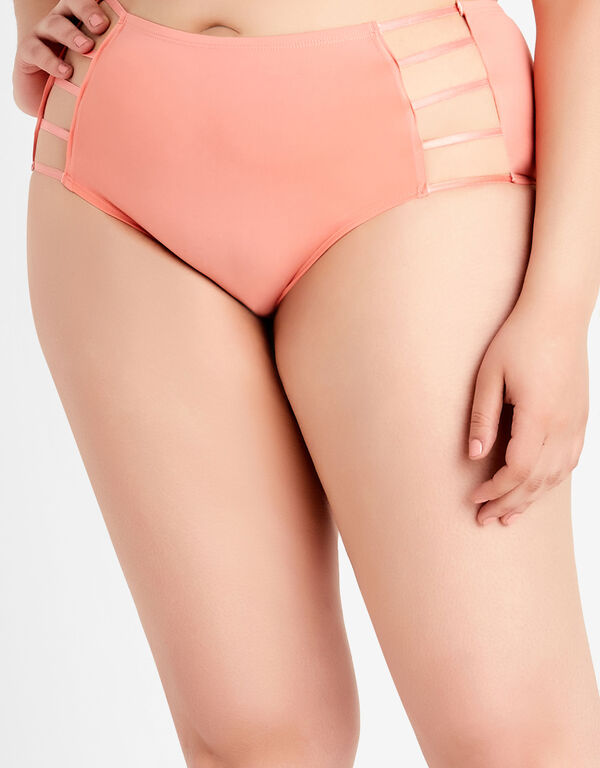 Cutout Micro Hipster Briefs, Coral image number 1