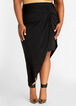 Asymmetric Knot High Waist Skirt, Black image number 0