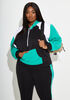 Colorblock Stretch Knit Hoodie, Mint Green image number 0