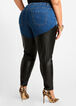 Faux Leather Leg Skinny Jean, Black Combo image number 1