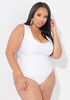 Plus Size bodysuit jersey knit knitted printed plus size one piece image number 0