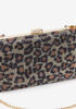 Leopard Print Embellished Clutch, Brown Animal image number 2