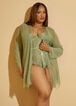 Satin And Lace Trimmed Robe Set, Light Pastel Green image number 2