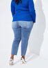 Embellished Distressed Jeans, Med Sky Blue image number 1