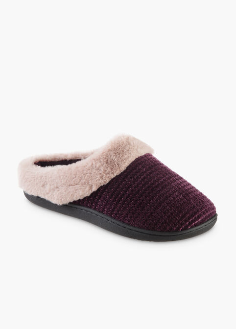 Isotoner Ann Chenille Slippers, Purple image number 0