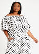 Dot Ruffle Off The Shoulder Blouse, Black White image number 0