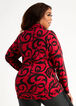 Scroll Long Sleeve Knit Top, Red image number 1