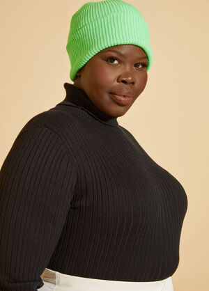 Ribbed Beanie, Acid Lime image number 0
