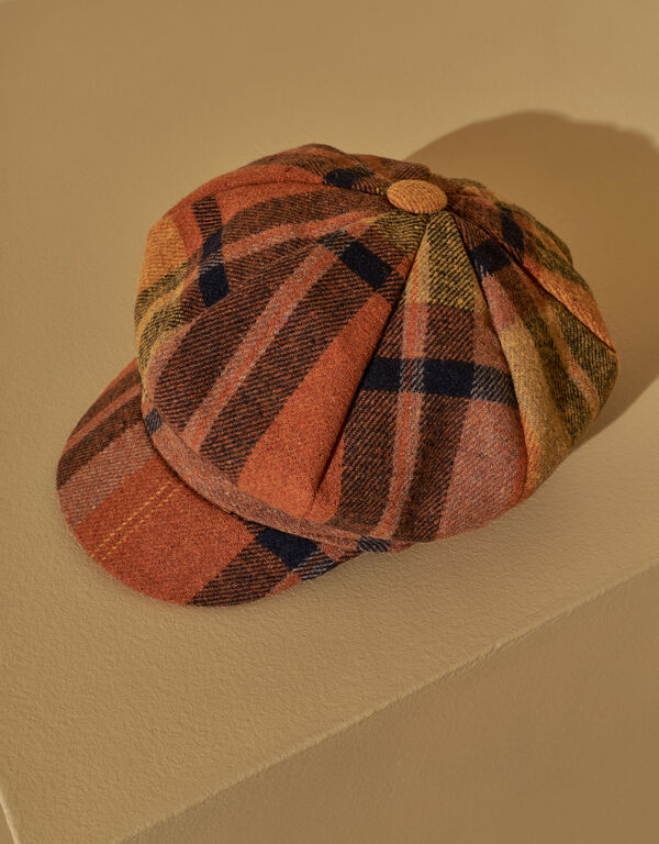 Plaid Cabbie Hat, Bombay Brown image number 1