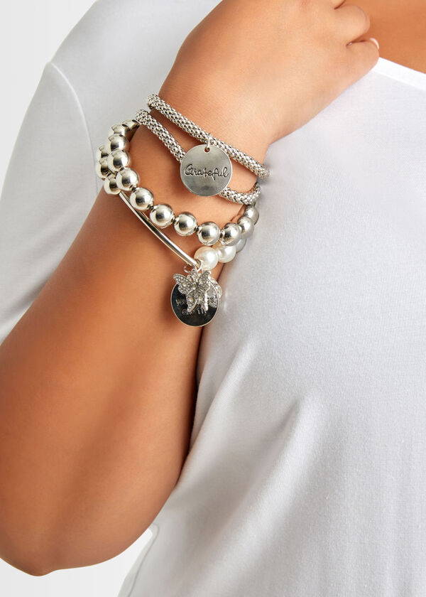 Silver Tone Blessed Charm Bracelets, Silver image number 0