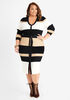Striped Cable Knit Sweater Dress, Black Combo image number 0