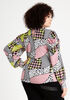 Mix Print Drama Puff Sleeve Top, Green Oasis image number 1