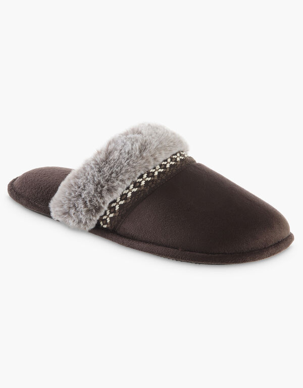 Isotoner Aria Microsuede Slippers, Chocolate Brown image number 0