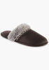 Isotoner Aria Microsuede Slippers, Chocolate Brown image number 0