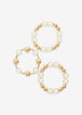 Gold Stretch Bead Bracelets, White image number 1