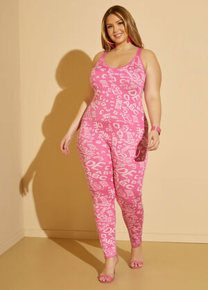Alphabet Knit Catsuit, Pink image number 0