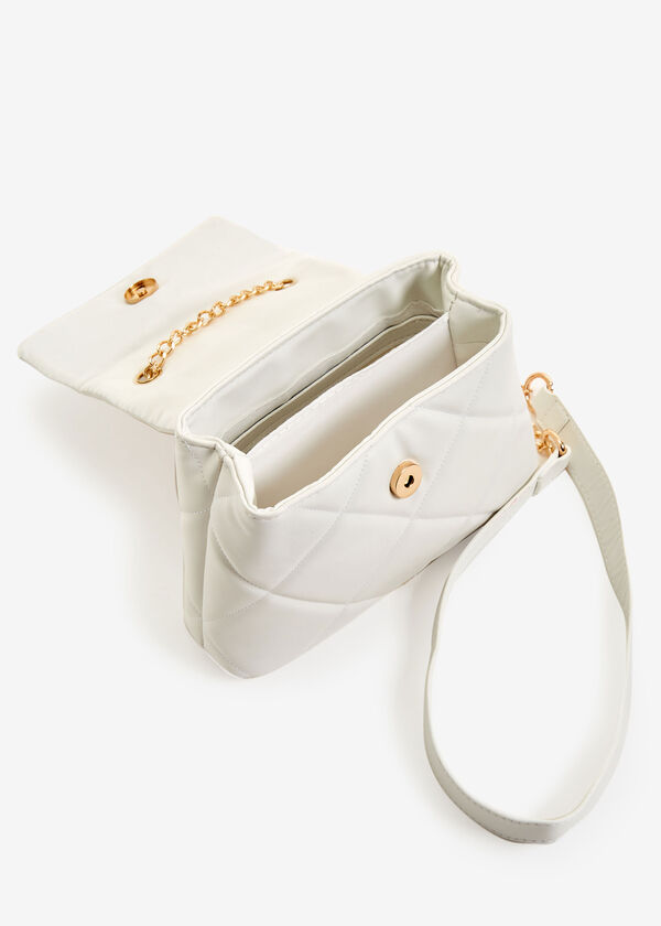 Bebe City Quilted Crossbody, White image number 2