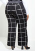 Plaid Knitted Wide Leg Pants, Black White image number 1