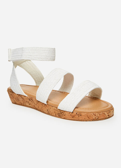 Sole Lift Wedge Wide Width Sandal, White image number 0