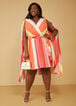 Cape Effect Striped Dress, Multi image number 4