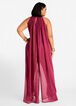 Tall Halter Wide Leg Jumpsuit, Rhododendron image number 1