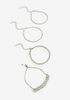 Crystal Silver Tone Bracelet Set, Silver image number 0